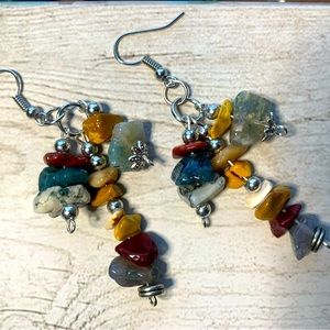 Gemstone chip earrings